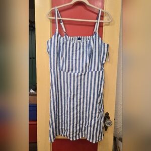 Old Navy Blue and White Striped Mini Dress